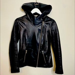 Soia & Kyo Hooded Leather Jacket